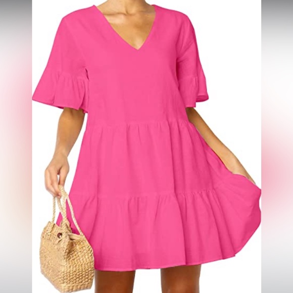 Hot Pink mini shift dress - Picture 7 of 8